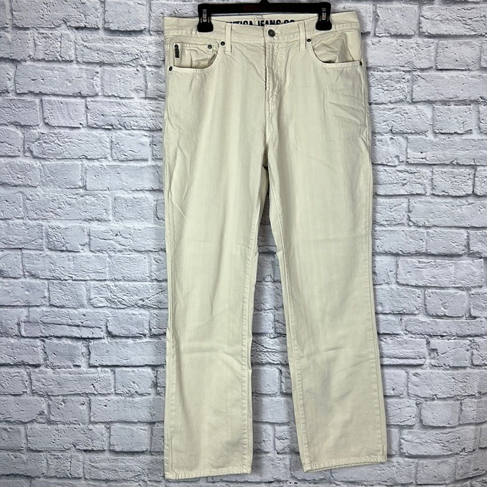 Nautica Men’s Ivory Straight Fit Jeans Size 34x32